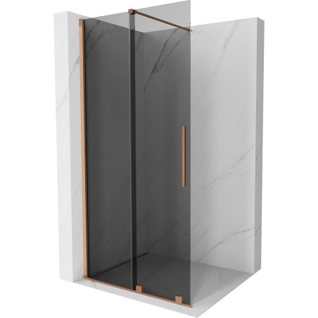 Panneau de douche Mexen Velar extensible Walk-in 90 x 200 cm, graphite 8 mm, laiton brossé - 871-090-000-43-65