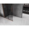 Mexen Velar paroi de douche coulissante Walk-in 120 x 200 cm, graphite 8 mm, laiton brossé - 871-120-000-43-65