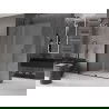 Mexen Velar paroi de douche pliante Walk-in 140 x 200 cm, verres dépoli 8 mm, noir - 871-140-000-33-70