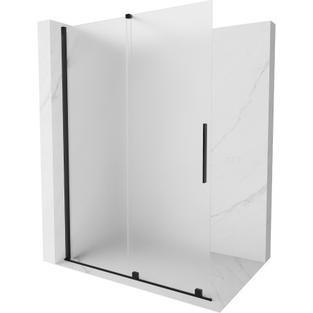 Mexen Velar paroi de douche pliante Walk-in 140 x 200 cm, verres dépoli 8 mm, noir - 871-140-000-33-70