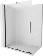 Mexen Velar paroi de douche coulissante Walk-in 150 x 200 cm, givre 8 mm, noir - 871-150-000-33-70