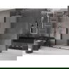Mexen Velar paroi de douche pliante Walk-in 140 x 200 cm, verres dépoli 8 mm, noir - 871-140-000-33-70