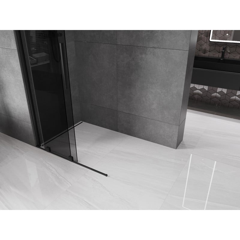 Mexen Velar paroi de douche coulissante Walk-in 110 x 200 cm, graphite 8 mm, noir - 871-110-000-43-70