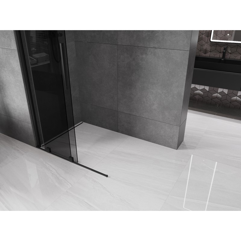 Mexen Velar paroi de douche coulissante Walk-in 80 x 200 cm, graphite 8 mm, noir - 871-080-000-43-70