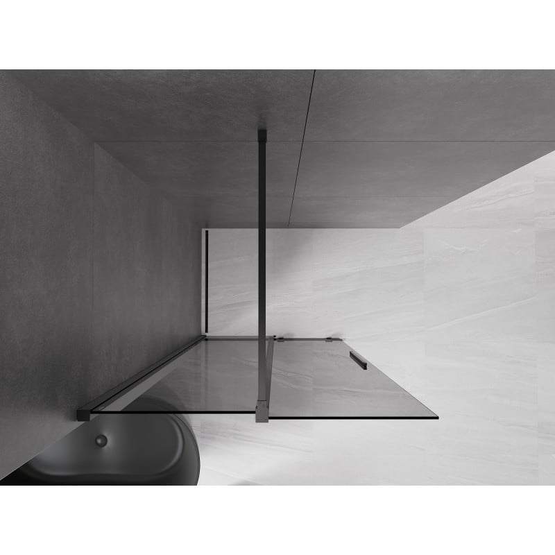Mexen Velar paroi de douche coulissante Walk-in 110 x 200 cm, graphite 8 mm, noir - 871-110-000-43-70