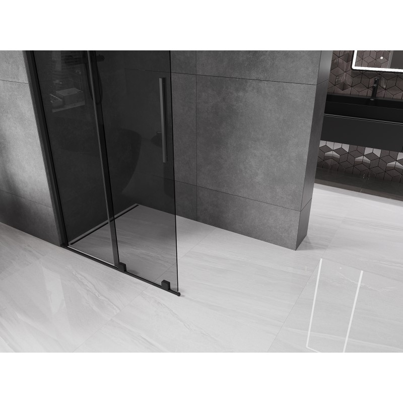 Mexen Velar paroi de douche coulissante Walk-in 80 x 200 cm, graphite 8 mm, noir - 871-080-000-43-70