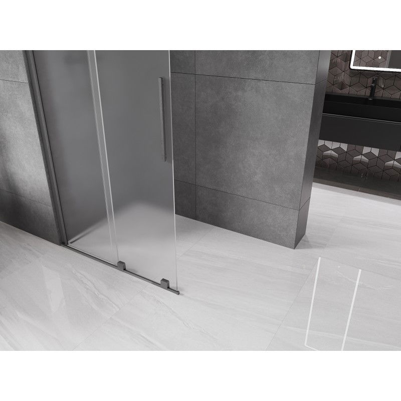 Mexen Velar paroi de douche coulissante Walk-in 75 x 200 cm, givre 8 mm, gris canon brossé - 871-075-000-33-66