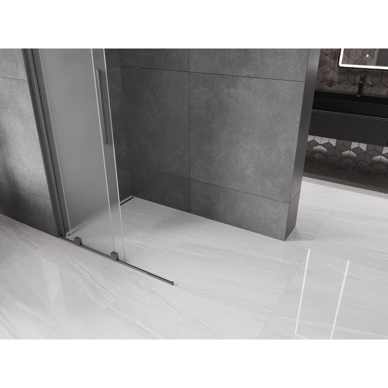 Mexen Velar paroi de douche coulissante Walk-in 70 x 200 cm, givre 8 mm, gris canon brossé - 871-070-000-33-66