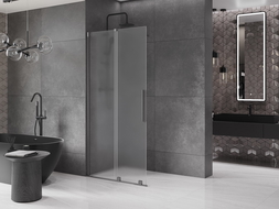 Mexen Velar paroi de douche rétractable Walk-in 110 x 200 cm, verre dépoli 8 mm, gris pistolet brossé - 871-110-000-33-66