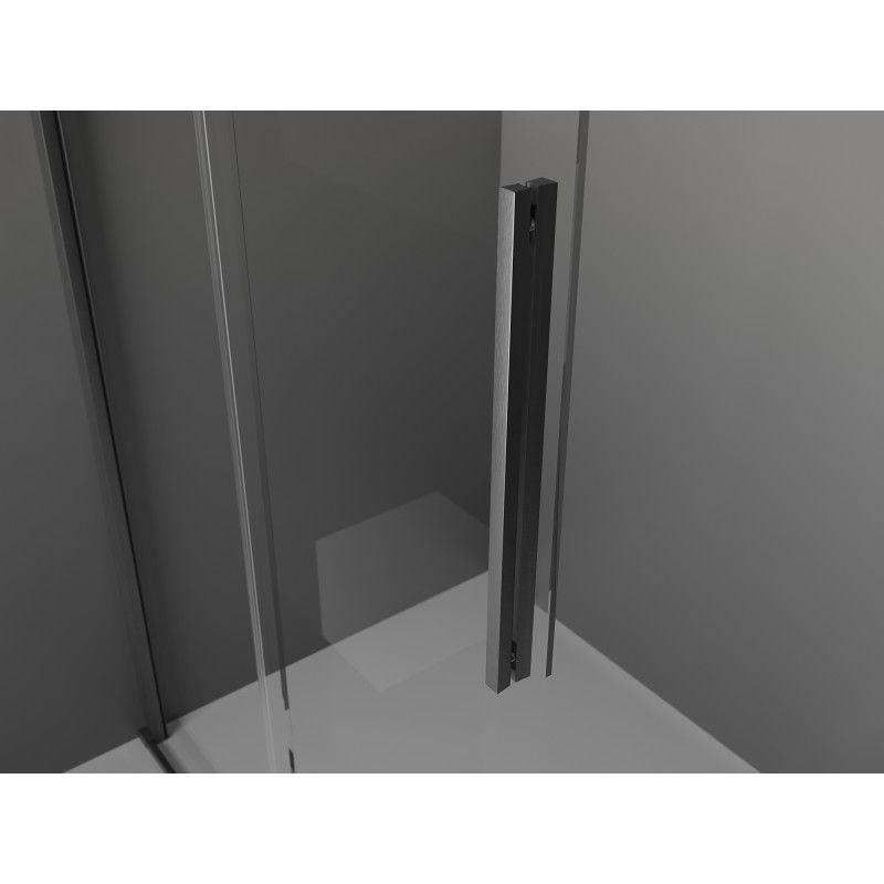 Mexen Velar paroi de douche coulissante Walk-in 80 x 200 cm, givrée 8 mm, gris canon brossé - 871-080-000-33-66