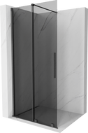 Mexen Velar paroi de douche coulissante Walk-in 110 x 200 cm, verre graphite 8 mm, gun grey brossé - 871-110-000-43-66