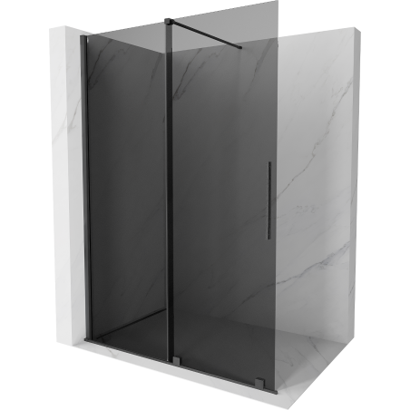 Mexen Velar paroi de douche mobile Walk-in 160 x 200 cm, graphit 8 mm, gun gray brossé - 871-160-000-43-66