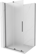 Mexen Velar paroi de douche coulissante Walk-in 100 x 200 cm, givré 8 mm, gun metal - 871-100-000-33-95