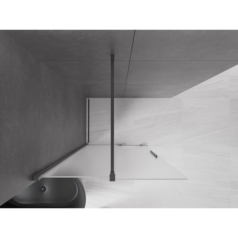 Mexen Velar paroi de douche coulissante Walk-in 110 x 200 cm, givrée 8 mm, métal canon - 871-110-000-33-95