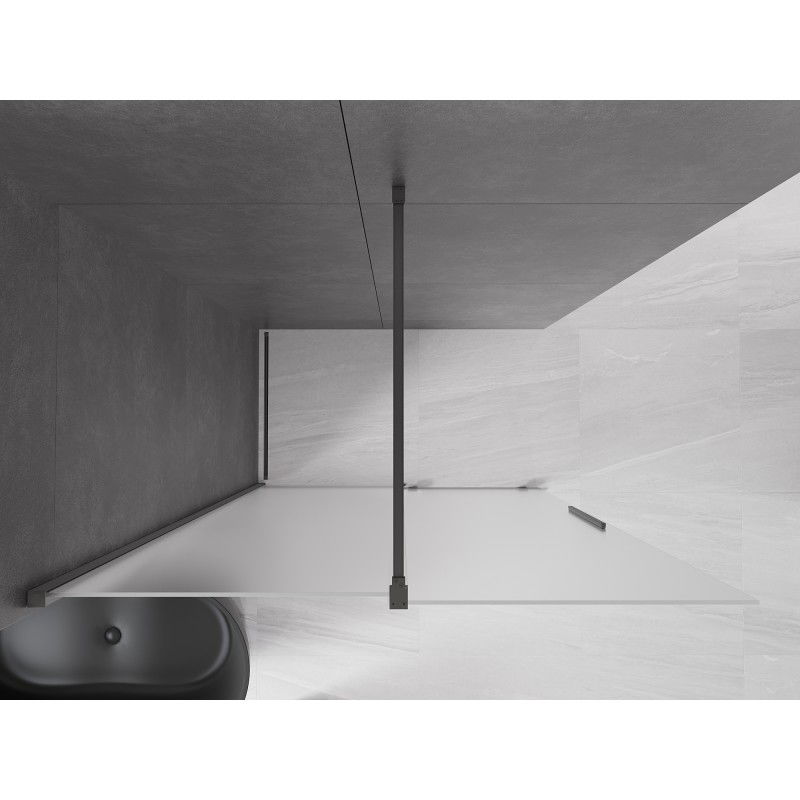 Mexen Velar cloison de douche coulissante Walk-in 140 x 200 cm, dépoli 8 mm, canon de fusil - 871-140-000-33-95