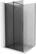 Mexen Velar paroi de douche coulissante Walk-in 80 x 200 cm, graphite 8 mm, gun metal - 871-080-000-43-95