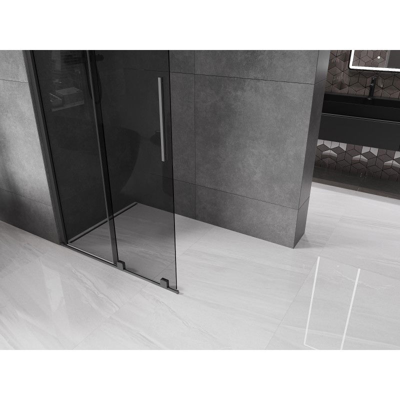 Mexen Velar paroi de douche coulissante Walk-in 80 x 200 cm, graphite 8 mm, gun metal - 871-080-000-43-95