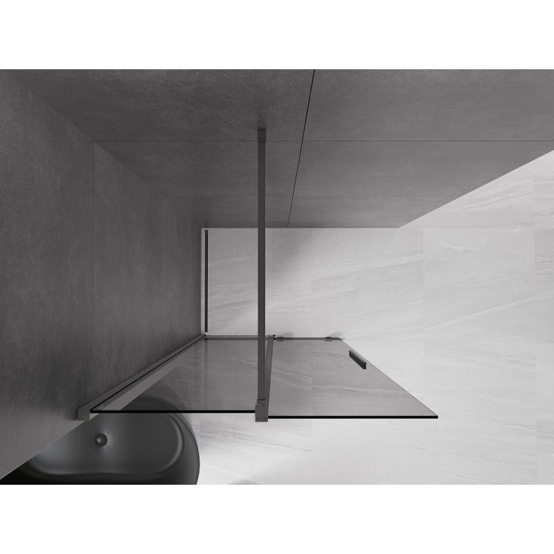 Mexen Velar paroi de douche coulissante Walk-in 80 x 200 cm, graphite 8 mm, gun metal - 871-080-000-43-95