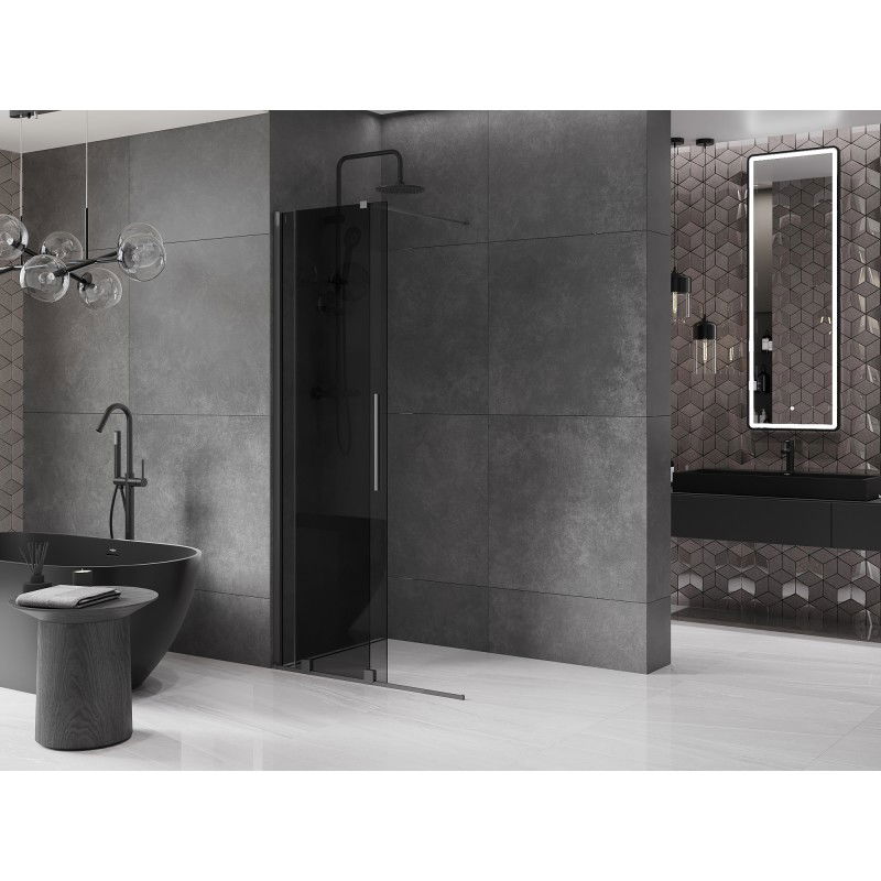 Mexen Velar cloison de douche coulissante Walk-in 120 x 200 cm, graphite 8 mm, gun metal - 871-120-000-43-95