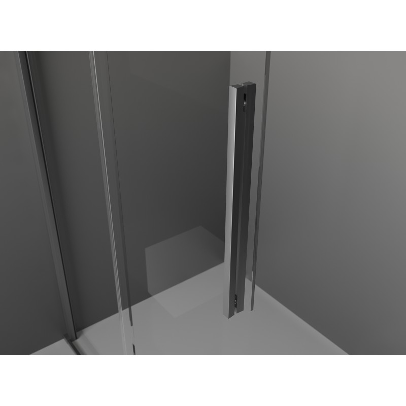 Mexen Velar paroi de douche coulissante Walk-in 100 x 200 cm, graphite 8 mm, metal gun - 871-100-000-43-95