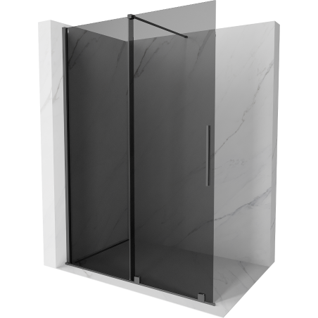 Mexen Velar paroi de douche extensible Walk-in 130 x 200 cm, graphit 8 mm, gun metal - 871-130-000-43-95