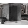Mexen Velar paroi de douche coulissante Walk-in 140 x 200 cm, graphite 8 mm, métal gun - 871-140-000-43-95