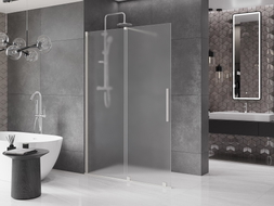 Mexen Velar paroi de douche coulissante Walk-in 130 x 200 cm, givre 8 mm, nickel brossé - 871-130-000-33-97