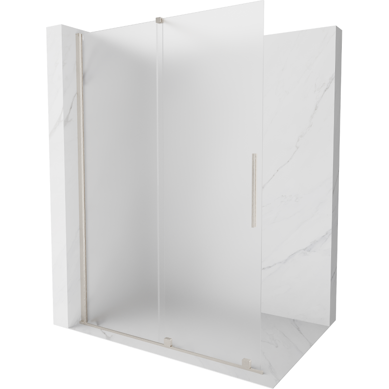 Mexen Velar paroi de douche coulissante Walk-in 140 x 200 cm, verre dépoli 8 mm, nickel brossé - 871-140-000-33-97