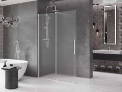 Mexen Velar Paroi de douche coulissante Walk-in 150 x 200 cm, givre 8 mm, nickel brossé - 871-150-000-33-97