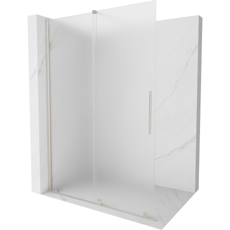 Mexen Velar paroi de douche pliante Walk-in 150 x 200 cm, verre dépoli 8 mm, nickel brossé - 871-150-000-33-97