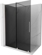Mexen Velar paroi de douche coulissante Walk-in 130 x 200 cm, graphite 8 mm, nickel brossé - 871-130-000-43-97