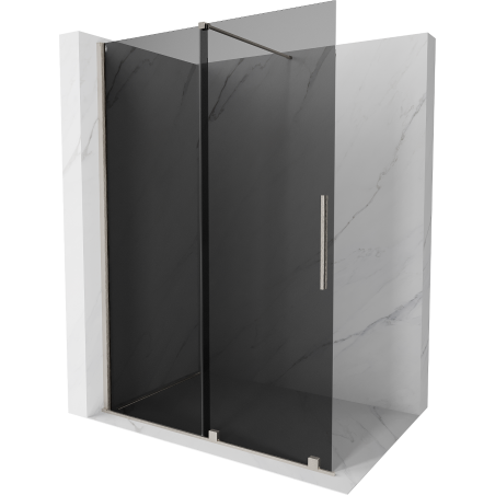 Mexen Velar paroi de douche coulissante Walk-in 160 x 200 cm, graphite 8 mm, nickel brossé - 871-160-000-43-97