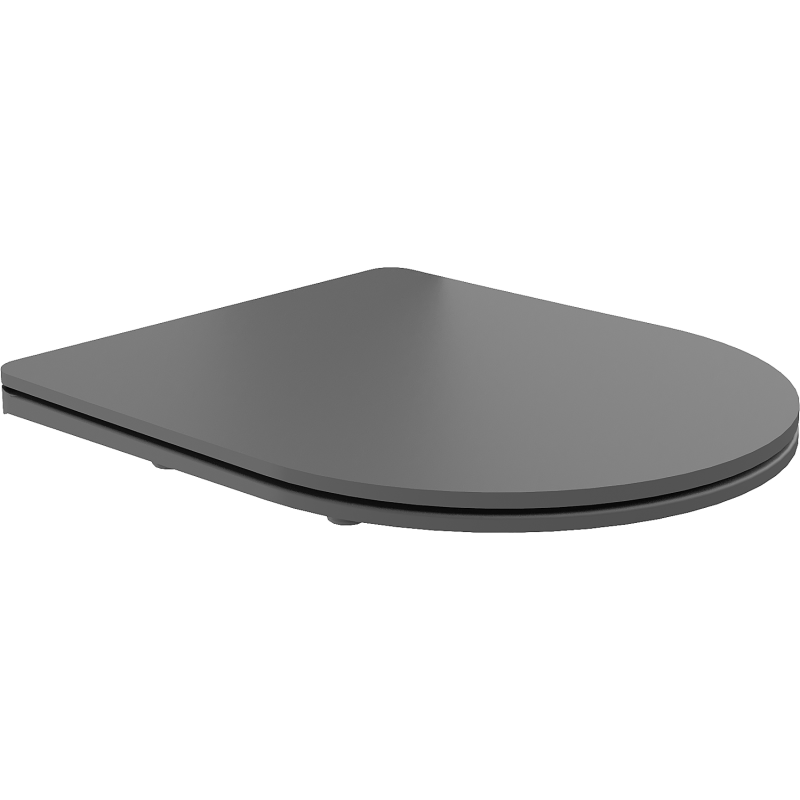 Mexen siège de toilette à descente lente slim, duroplast, gris foncé mat - 39740071