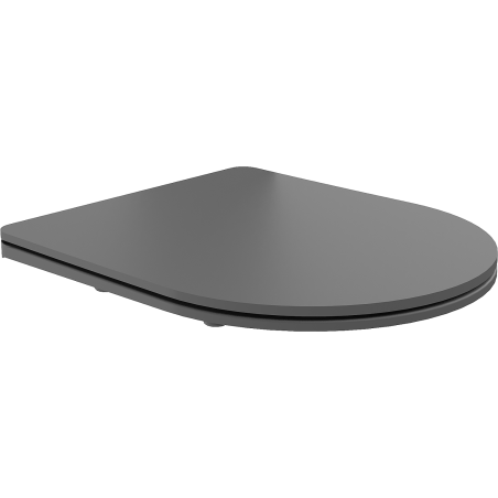 Mexen siège de toilette à descente lente slim, duroplast, gris foncé mat - 39740071
