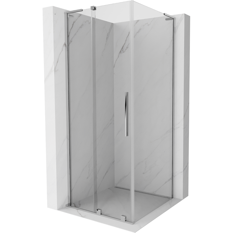 Cabine de douche coulissante Mexen Velar L 100 x 100 cm, transparent, chrome - 871-100-100-03-01
