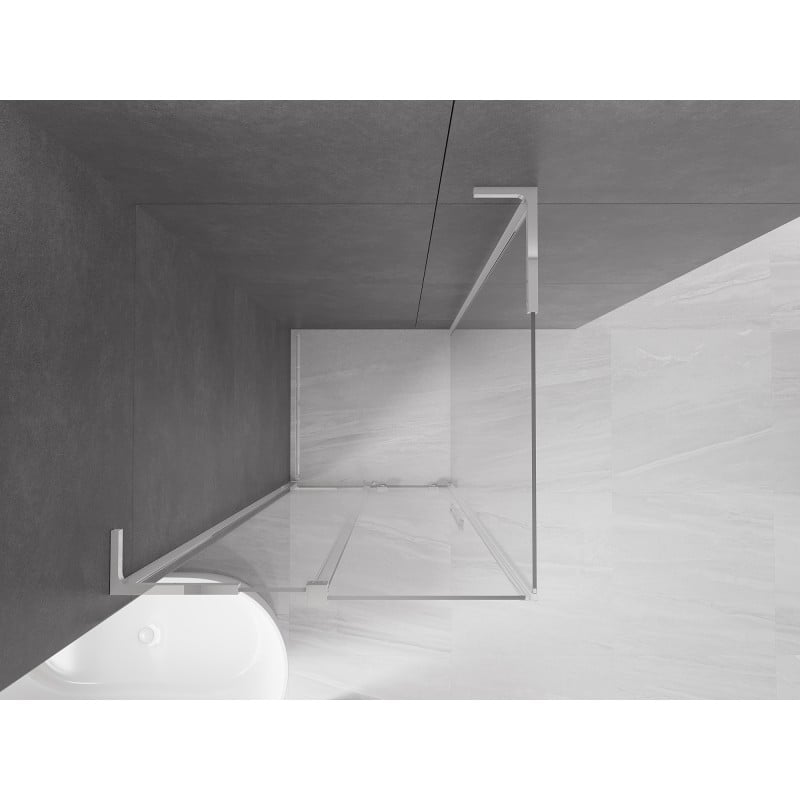 Mexen Velar L cabine de douche coulissante 110 x 110 cm, transparent, chrome - 871-110-110-03-01