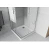 Mexen Rio cabine de douche carrée 70 x 70 cm, bandes blanches, chrome + receveur plat, blanc - 860-070-070-01-20-4010