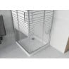 Mexen Rio cabine de douche carrée 80 x 80 cm, bandes blanches, chrome + receveur Flat, blanc - 860-080-080-01-20-4010