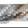 Cabine de douche carrée Mexen Rio 80 x 80 cm, bandes, chrome + receveur Plat, blanc - 860-080-080-01-20-4010