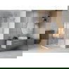 Cabine de douche carrée Mexen Rio 80 x 80 cm, bandes, chrome + receveur Plat, blanc - 860-080-080-01-20-4010