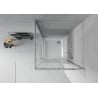 Mexen Rio cabine de douche carrée 80 x 80 cm, bandes blanches, chrome + receveur Flat, blanc - 860-080-080-01-20-4010