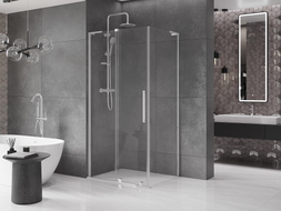 Mexen Velar L cabine de douche coulissante 120 x 110 cm, transparent, chrome - 871-120-110-03-01