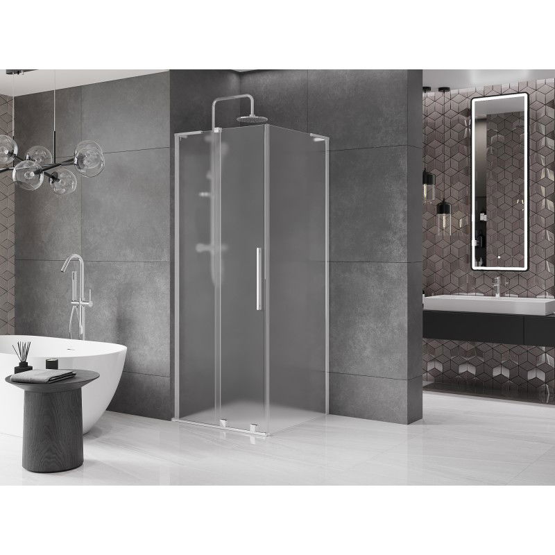 Mexen Velar L cabine de douche coulissante 110 x 110 cm, dépoli, chrome - 871-110-110-33-01