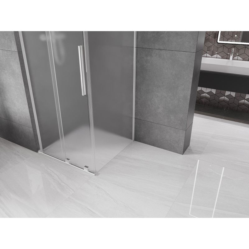 Mexen Velar L cabine de douche coulissante 110 x 110 cm, dépoli, chrome - 871-110-110-33-01