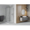 Mexen Rio cabine de douche carrée 80 x 80 cm, givré, chrome + receveur plat, blanc - 860-080-080-01-30-4010