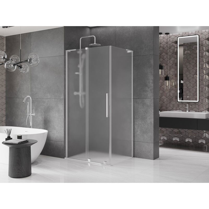 Mexen Velar L cabine de douche coulissante 100 x 90 cm, givre, chrome - 871-100-090-33-01