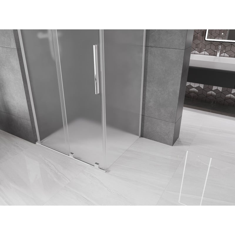 Mexen Velar L cabine de douche coulissante 100 x 80 cm, givre, chrome - 871-100-080-33-01