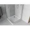 Mexen Rio cabine de douche carrée 90 x 90 cm, verre dépolí, chrome + bac Flat, blanc - 860-090-090-01-30-4010