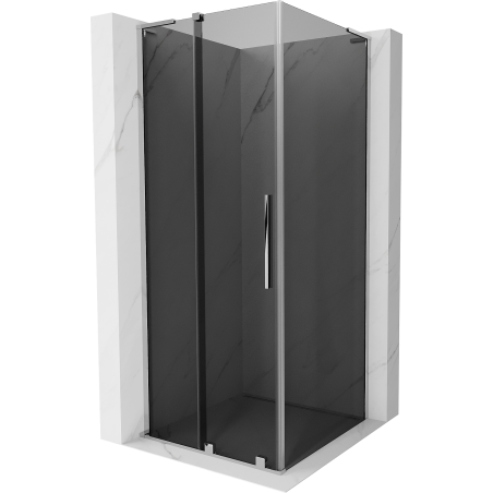 Cabine de douche coulissante Mexen Velar L 100 x 100 cm, graphite, chrome - 871-100-100-43-01