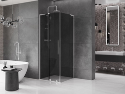 Cabine de douche coulissante Mexen Velar L 100 x 100 cm, graphite, chrome - 871-100-100-43-01